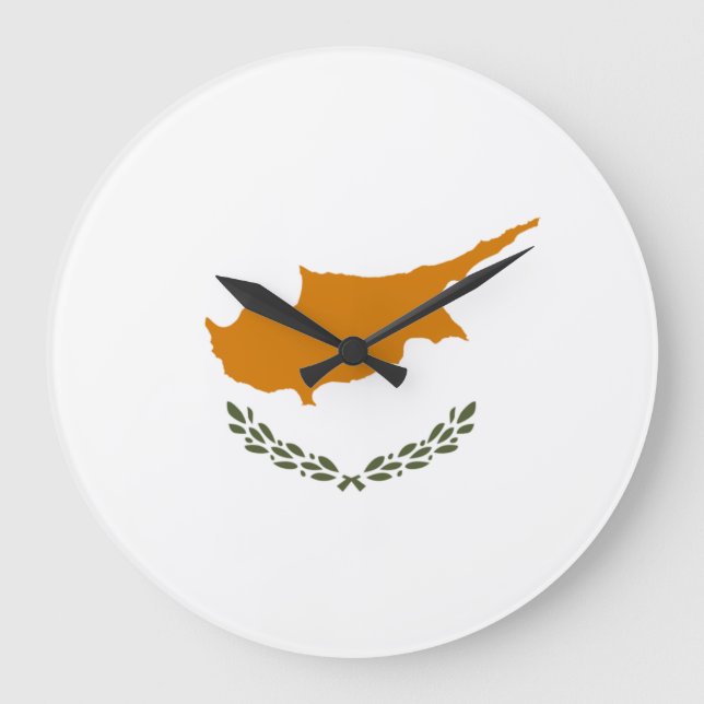 Cyprus Flag Large Clock (Front)