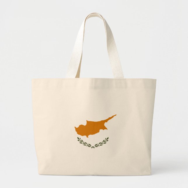 Cyprus Flag Large Tote Bag (Front)