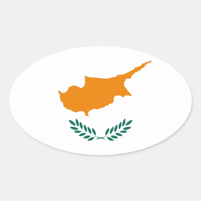 Cyprus Flag Oval Sticker (Front)