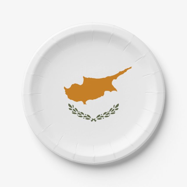 Cyprus Flag Paper Plate (Front)