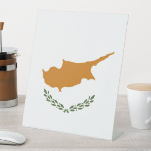 Cyprus flag pedestal sign