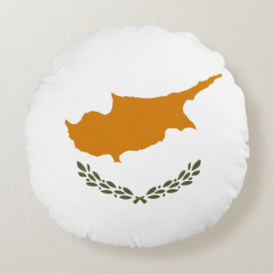 Cyprus Flag Round Cushion