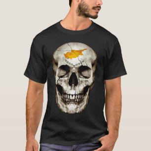Cyprus Flag Skull Cypriot Roots Proud Patriotic T-Shirt