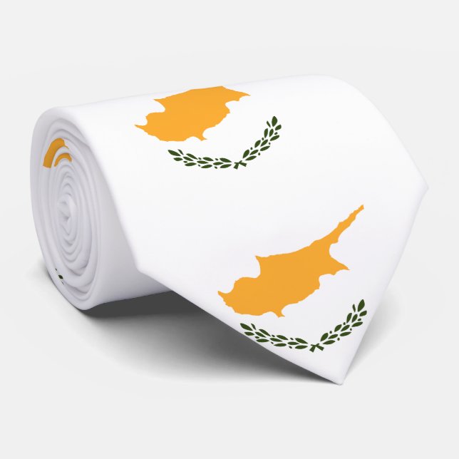 Cyprus flag tie (Rolled)
