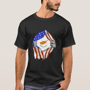 Cyprus Flag USA America Chest Cypriot Pride Cyprio T-Shirt