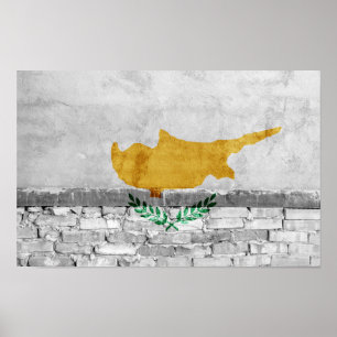 Cyprus flag wall poster