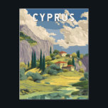 Cyprus Illustration Travel Art Vintage Postcard<br><div class="desc">Cyprus in a vector art style. From exploring the archaeological wonders of Paphos to relaxing on the golden sands of Ayia Napa,  Cyprus combines cultural treasures and outdoor adventures in a stunning setting.</div>