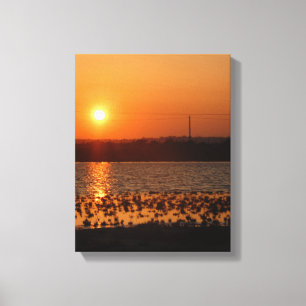 Cyprus lake sunset sky sun nature landscape enviro canvas print
