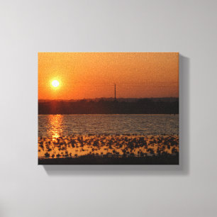 Cyprus lake sunset sky sun nature landscape enviro canvas print