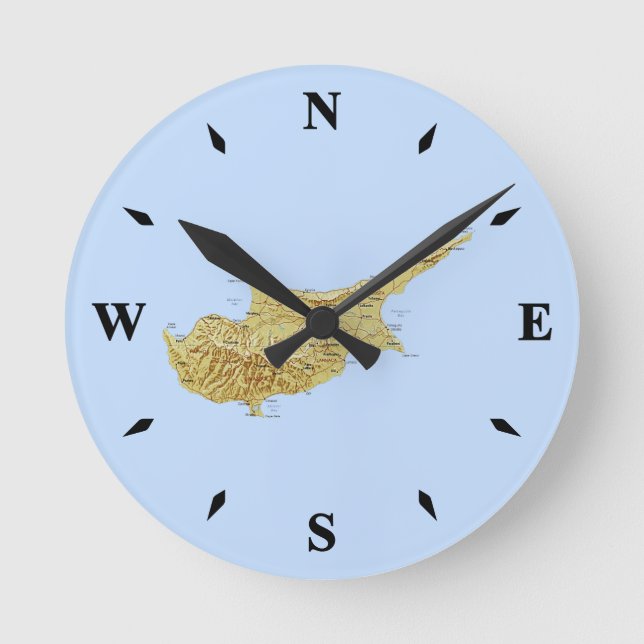 Cyprus Map Clock (Front)