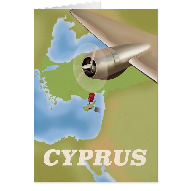 Cyprus map vintage travel poster (Front)