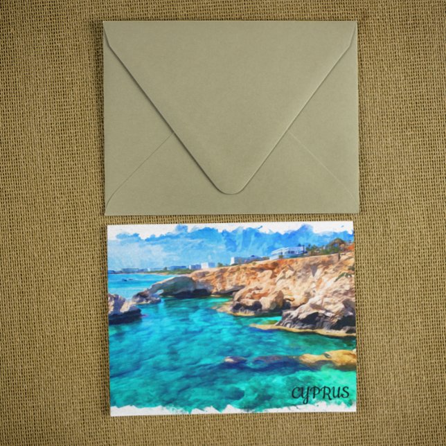 Cyprus Mediterranean Landscape Travel Postcard (cyprus mediterranean scenery postcard)