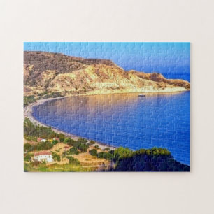 Cyprus Pissouri Bay Panoramic View Photography Jigsaw Puzzle