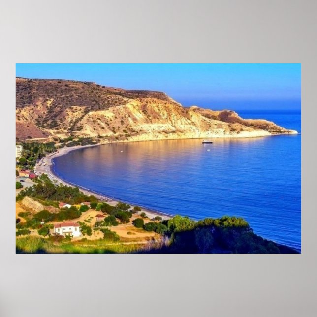 Cyprus Pissouri Bay Panoramic View Photography Poster (Front)