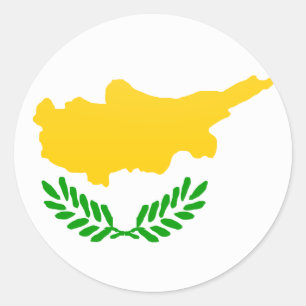 Cyprus quality Flag Circle Classic Round Sticker