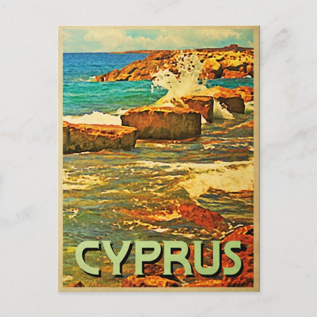 Cyprus Rocky Shore Postcard (Front)