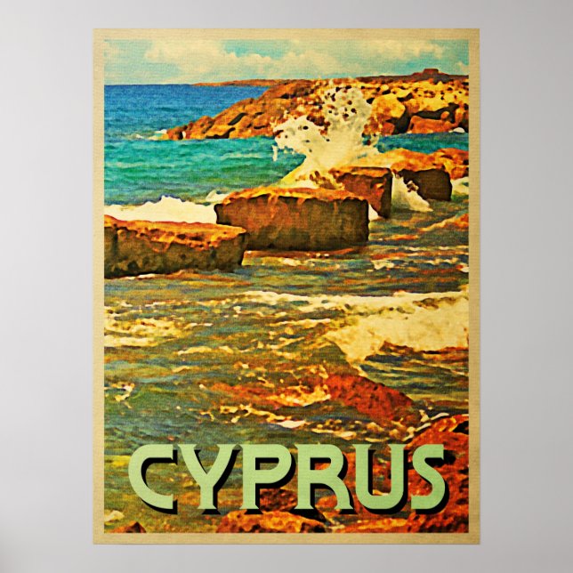 Cyprus Rocky Shore Poster (Front)