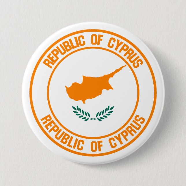 Cyprus Round Emblem 7.5 Cm Round Badge (Front)