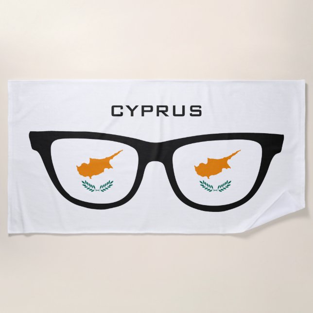 CYPRUS Shades custom text beach towel (Front)