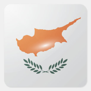 Cyprus square glossy flag sticker