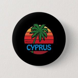 Cyprus Summer Palm Tree Beach Cypriot Souvenir Gra 6 Cm Round Badge