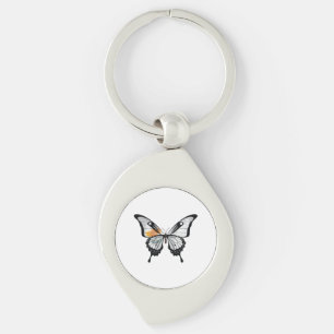 Cyprus Swallowtail Butterfly Flag Sticker Key Ring