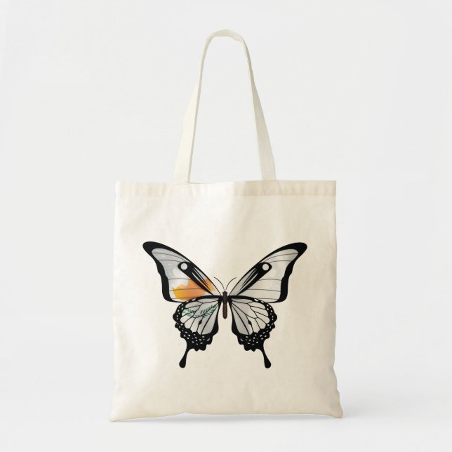Cyprus Swallowtail Butterfly Flag Sticker Tote Bag (Front)