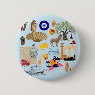 Cyprus Symbols 6 Cm Round Badge