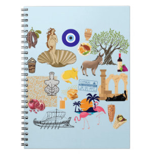 Cyprus Symbols Travel Lovers Notebook