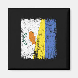 Cyprus Ukraine Half Flag Cypriot Ukrainian Heritag Magnet