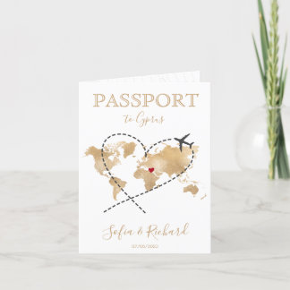 Cyprus Wedding Destination Passport World Map Invitation