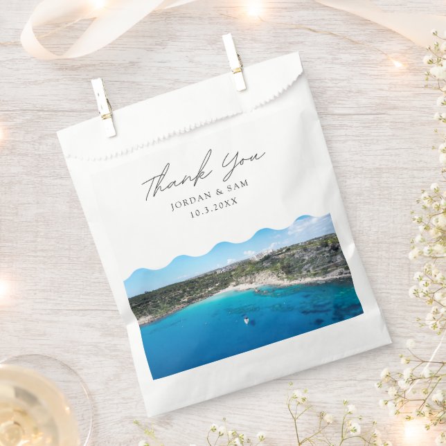 Cyprus Wedding Favour Konnos Beach Thank You Photo Bags (Clipped)