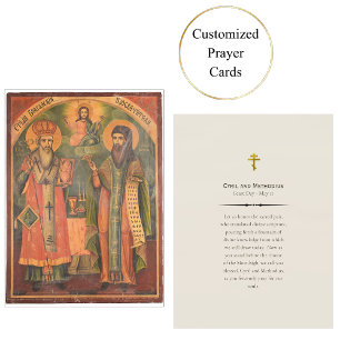 Cyril and Methodius Orthodox Christian Prayer Card