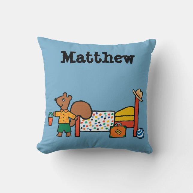 Cyril the Squirrel on Vacation Cushion (Front)