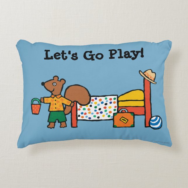 Cyril the Squirrel on Vacation Decorative Cushion (Front)