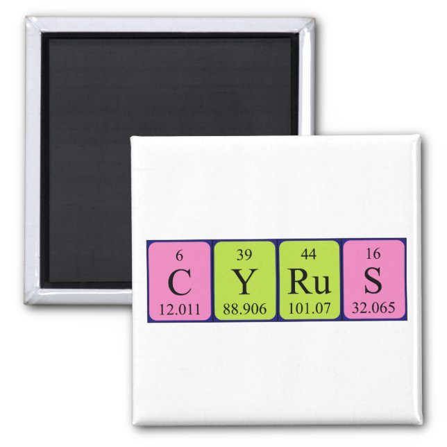 Cyrus periodic table name magnet (Front)