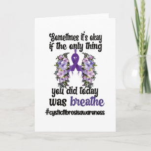 Cystic Fibrosis Awareness CF Warrior Purple Ribbon Card