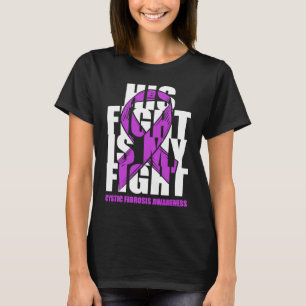 Cystic Fibrosis Awareness Month Purple Ribbon His T-Shirt