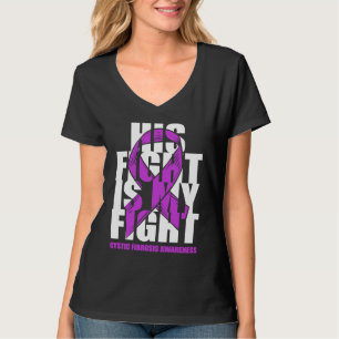 Cystic Fibrosis Awareness Month Purple Ribbon His T-Shirt