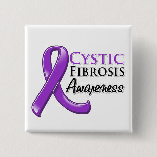 Cystic Fibrosis Awareness Ribbon 15 Cm Square Badge