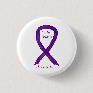Cystic Fibrosis Awareness Ribbon Custom Art Pin