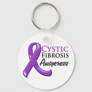 Cystic Fibrosis Awareness Ribbon Key Ring