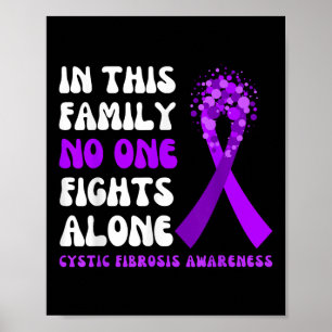 Cystic Fibrosis Awareness Ribbon Purple Family Fig Poster