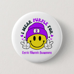 Cystic Fibrosis Awareness Ribbon Support Gifts 6 Cm Round Badge