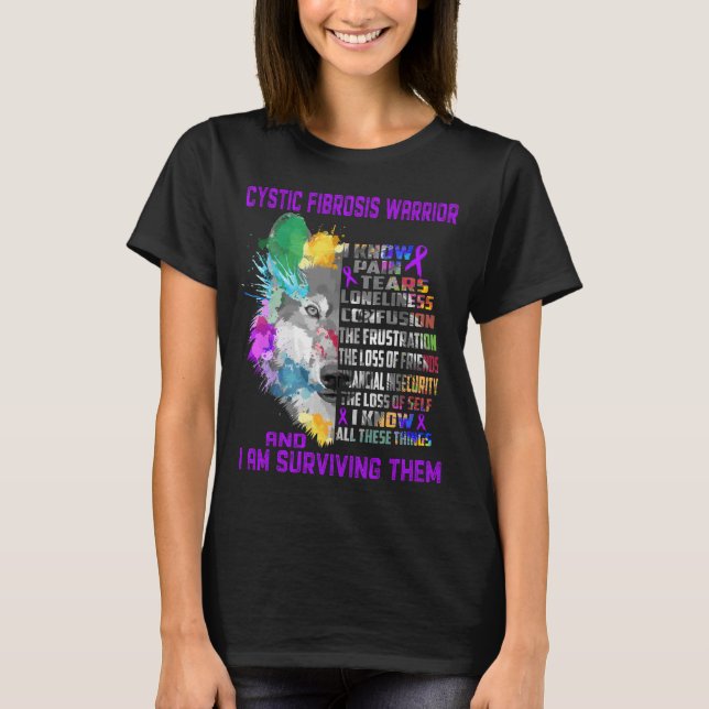 Cystic Fibrosis Awareness Ribbon Support Gifts T-Shirt (Front)