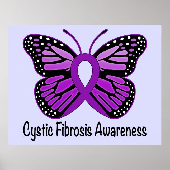 Cystic Fibrosis Awareness with Butterfly of Hope Poster (Front)