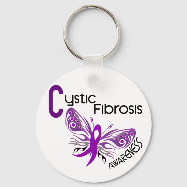 Cystic Fibrosis BUTTERFLY 3 Key Ring (Front)