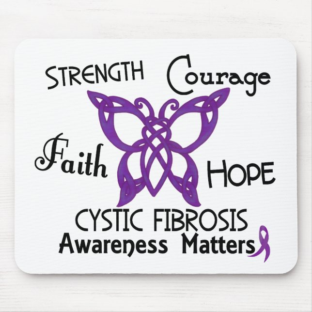 Cystic Fibrosis Celtic Butterfly 3 Mouse Mat (Front)