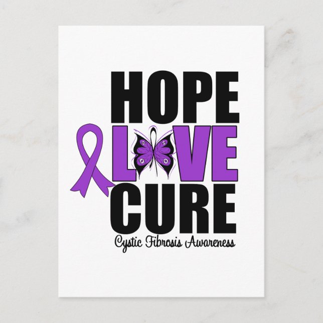 Cystic Fibrosis Hope Love Cure Postcard (Front)