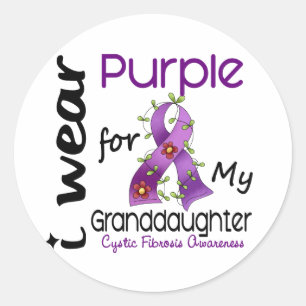 Cystic Fibrosis I Wear Purple For My Granddaughter Classic Round Sticker